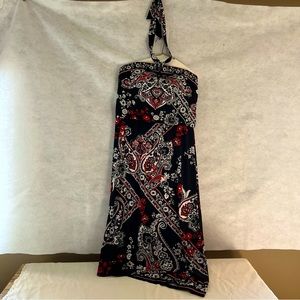 WHBM black/white/red sleeveless maxi dress size L
